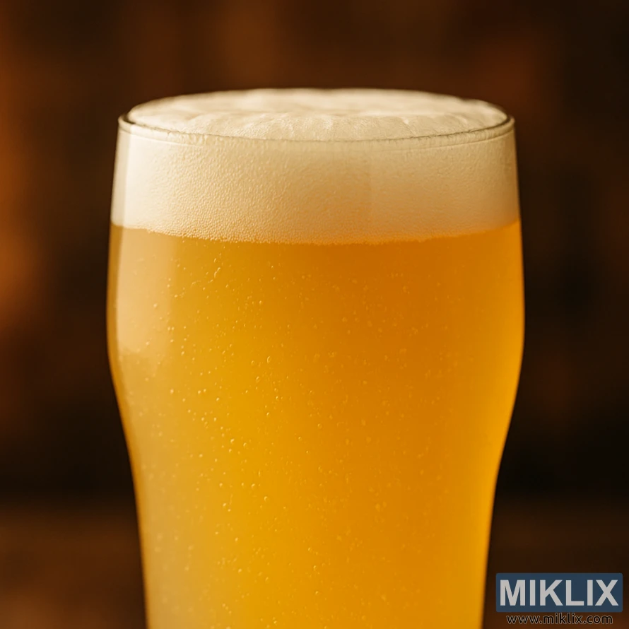 一杯浑浊的比利时白啤酒,泡沫厚厚的,呈淡金色,在柔和模糊的温暖背景下,散发出细腻的泡沫。 一杯浑浊的比利时白啤酒,泡沫厚厚的,呈淡金色,在柔和模糊的温暖背景下,散发出细腻的泡沫。