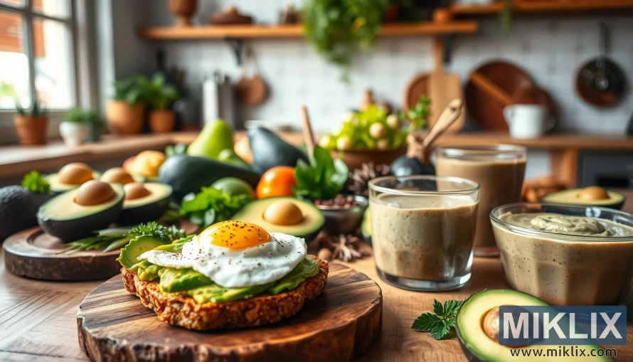 উষ্ণ রান্নাঘরের পরিবেশে অ্যাভোকাডো টোস্ট, মুস এবং তাজা খাবার সহ গ্রাম্য বোর্ড। উষ্ণ রান্নাঘরের পরিবেশে অ্যাভোকাডো টোস্ট, মুস এবং তাজা খাবার সহ গ্রাম্য বোর্ড।