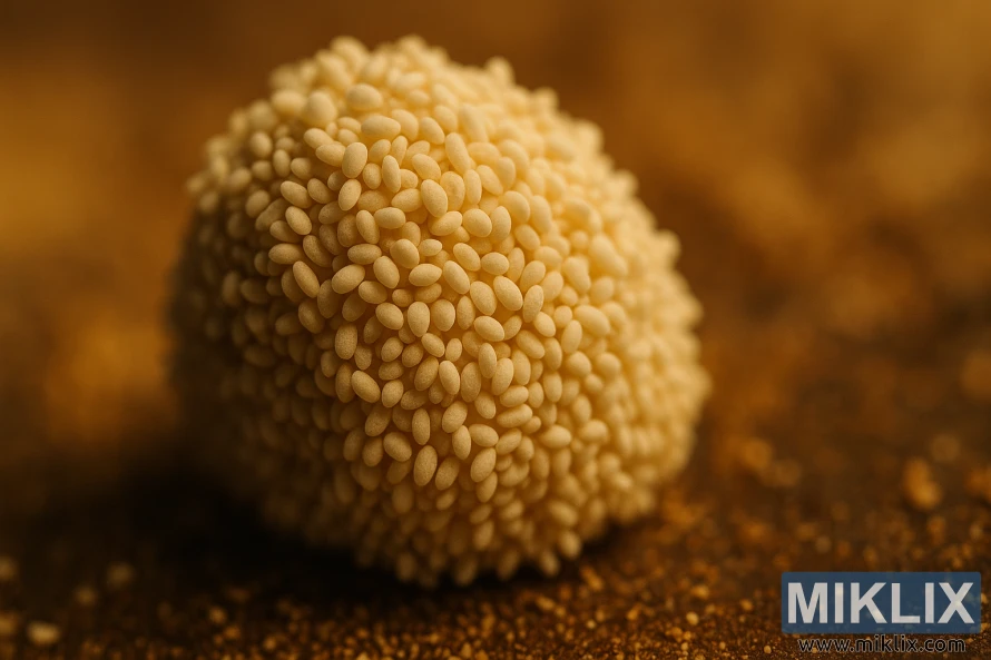 Nærbilde av Fermentis SafAle US-05 gjærceller under varm, gylden belysning. Nærbilde av Fermentis SafAle US-05 gjærceller under varm, gylden belysning.