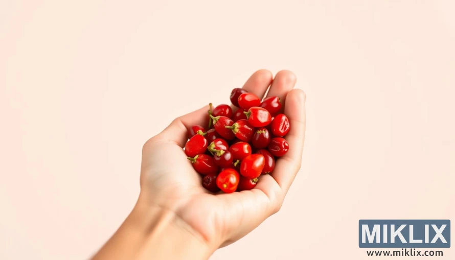 လက်တစ်ဆုပ်စာ တောက်ပသော အနီရောင် ဂိုဂျီဘယ်ရီသီး လက်တစ်ဆုပ်စာ လက်တစ်ဆုပ်စာ ရိုးရှင်းသော နောက်ခံကို ကိုင်ထားသည်။ လက်တစ်ဆုပ်စာ တောက်ပသော အနီရောင် ဂိုဂျီဘယ်ရီသီး လက်တစ်ဆုပ်စာ လက်တစ်ဆုပ်စာ ရိုးရှင်းသော နောက်ခံကို ကိုင်ထားသည်။