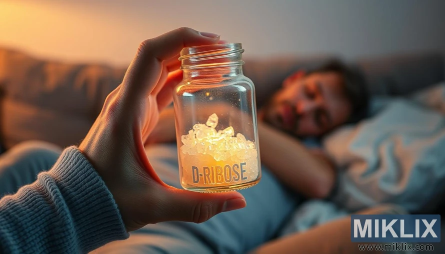 हातमा डी-राइबोज क्रिस्टलको गिलास कन्टेनर समातेर आराम गरिरहेको व्यक्ति। हातमा डी-राइबोज क्रिस्टलको गिलास कन्टेनर समातेर आराम गरिरहेको व्यक्ति।