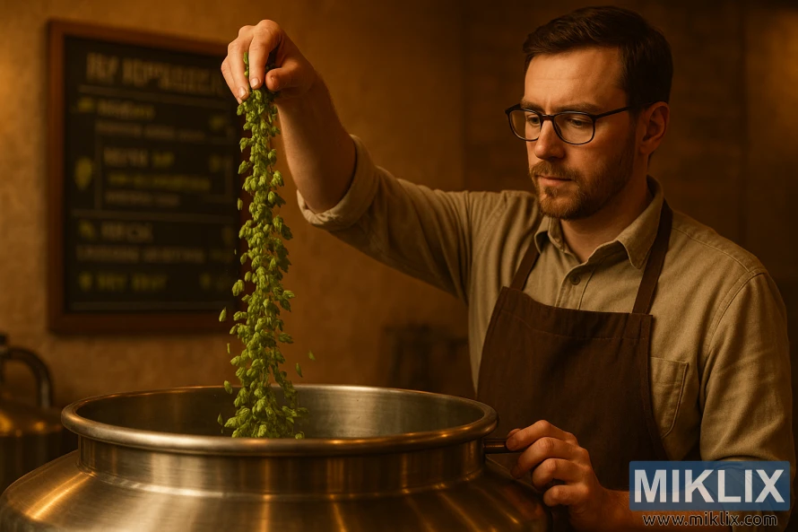Jaukioje alaus darykloje su šiltu apšvietimu ir kreidiniu lentos meniu alaus darykla į nerūdijančio plieno indą pila „Red Earth“ apynius. Jaukioje alaus darykloje su šiltu apšvietimu ir kreidiniu lentos meniu alaus darykla į nerūdijančio plieno indą pila „Red Earth“ apynius.