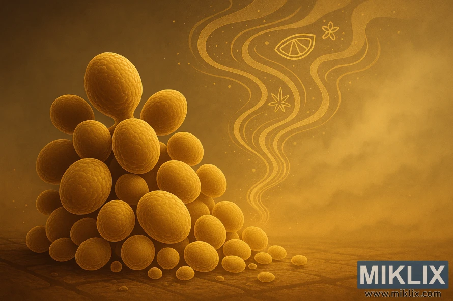 Kunstnerisk gjengivelse av belgisk witgjær med gyldne fargetoner og virvlende smaksmotiver. Kunstnerisk gjengivelse av belgisk witgjær med gyldne fargetoner og virvlende smaksmotiver.