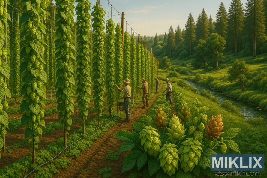 Ուիլամետ հովտում ցանցերի վրա եղևնու ցանքերի շարքեր, որտեղ ֆերմերները խնամում են բույսերը, իսկ գլորվող բլուրները՝ ոսկեգույն արևի լույսի ներքո։ Ուիլամետ հովտում ցանցերի վրա եղևնու ցանքերի շարքեր, որտեղ ֆերմերները խնամում են բույսերը, իսկ գլորվող բլուրները՝ ոսկեգույն արևի լույսի ներքո։