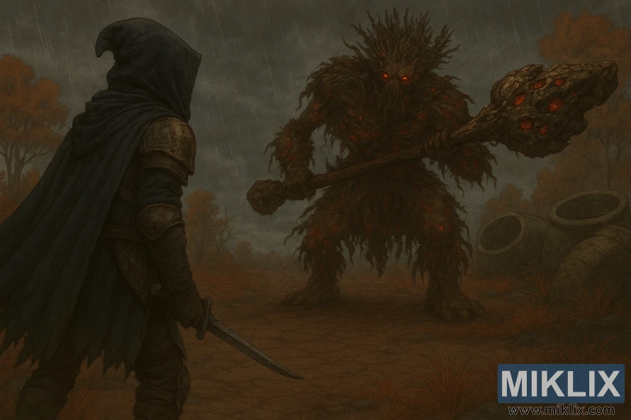 એલ્ડેન રિંગના કેલિડમાં પુટ્રિડ અવતાર બોસનો સામનો કરતી બ્લેક નાઇફ આર્મરમાં ટાર્નિશ્ડની વાસ્તવિક ચાહક કલા. એલ્ડેન રિંગના કેલિડમાં પુટ્રિડ અવતાર બોસનો સામનો કરતી બ્લેક નાઇફ આર્મરમાં ટાર્નિશ્ડની વાસ્તવિક ચાહક કલા.