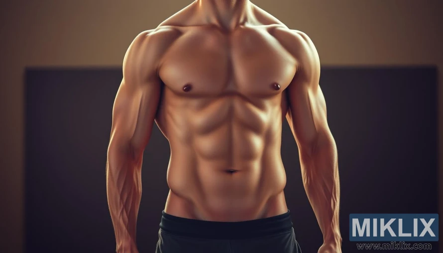 رجل عضلي يتمتع ببنية جسدية مشدودة، مع تسليط الضوء على فوائد اللياقة البدنية والحيوية. رجل عضلي يتمتع ببنية جسدية مشدودة، مع تسليط الضوء على فوائد اللياقة البدنية والحيوية.