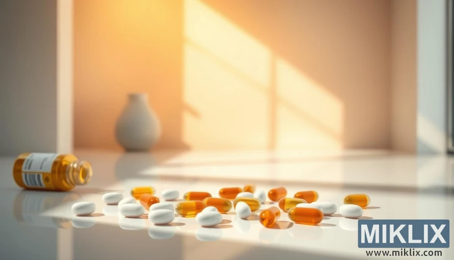 മൃദുവായ വെളിച്ചത്തിൽ വൃത്തിയുള്ള പ്രതിഫലന പ്രതലത്തിൽ ക്രമീകരിച്ചിരിക്കുന്ന ടോറിൻ കാപ്സ്യൂളുകളും ഗുളികകളും. മൃദുവായ വെളിച്ചത്തിൽ വൃത്തിയുള്ള പ്രതിഫലന പ്രതലത്തിൽ ക്രമീകരിച്ചിരിക്കുന്ന ടോറിൻ കാപ്സ്യൂളുകളും ഗുളികകളും.