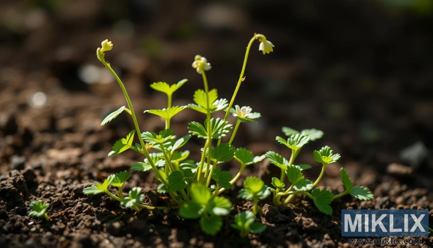Frodig grön Bacopa monnieri med vita blommor och böjd stjälk i mjukt naturligt ljus. Frodig grön Bacopa monnieri med vita blommor och böjd stjälk i mjukt naturligt ljus.