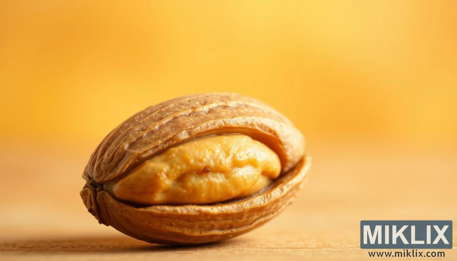 A close-up shot of a single Brazil nut, its rough textured shell and golden brown color filling the frame. In the background, a soft, hazy gradient of warm tones, with a subtle hint of green reflecting the thyroid gland and its vital role in the body's metabolism. The lighting is soft and diffused, creating a natural, almost ethereal atmosphere, emphasizing the nut's connection to optimal thyroid function. The composition is balanced, drawing the viewer's eye to the intricate details of the Brazil nut, a testament to its importance in supporting a healthy thyroid.